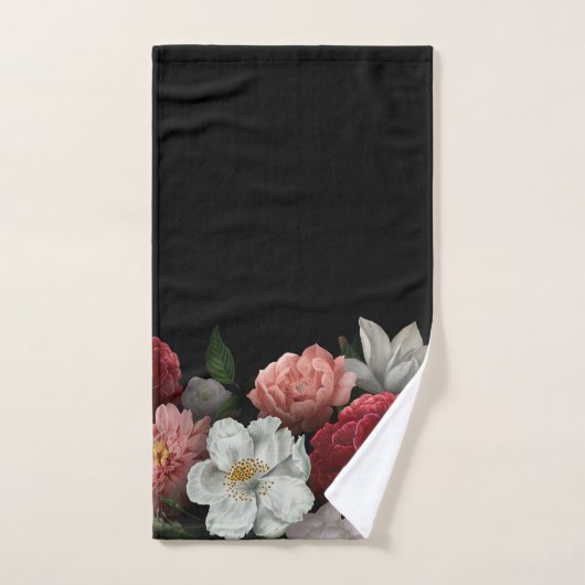 Elegant burgundy Floral Bad Handdoek (Handdoek)