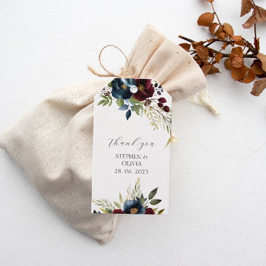 Elegant Burgundy Floral Blooms & Greenery wedding Cadeaulabel