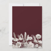 Elegant Burgundy Floral Boho Wedding Kaart (Achterkant)