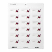 Elegant Burgundy Floral Bouquet Wedding Etiket (Full Sheet)