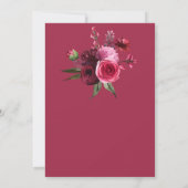 Elegant Burgundy Floral Bouquet Wedding Kaart (Achterkant)
