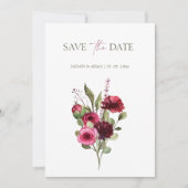 Elegant Burgundy Floral Bouquet Wedding Save The Date (Voorkant)