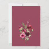 Elegant Burgundy Floral Bouquet Wedding Save The Date (Achterkant)
