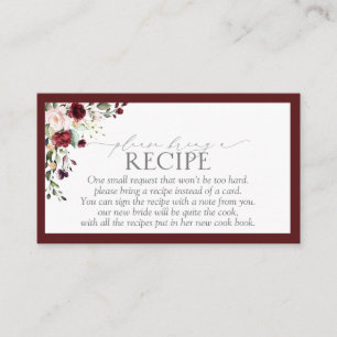Elegant Burgundy Floral, breng alsjeblieft een rec Informatiekaartje