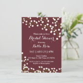 Elegant Burgundy Floral Bridal Shower Invitations Kaart (Staand voorkant)