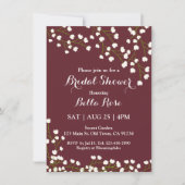 Elegant Burgundy Floral Bridal Shower Invitations Kaart (Voorkant)