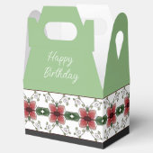 Elegant Burgundy Floral Designer Bedankdoosjes (Geopend)