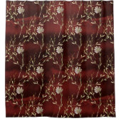 Elegant Burgundy Floral Douchegordijn (Voorkant)