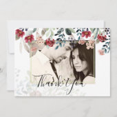 Elegant Burgundy Floral Foto Collage Hartelijk dan (Voorkant)