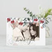 Elegant Burgundy Floral Foto Collage Hartelijk dan (Staand voorkant)