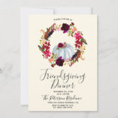 Elegant Burgundy Floral Friendsgiving Kaart (Voorkant)