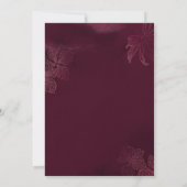 Elegant Burgundy Floral Geometric Kerstparty Kaart (Achterkant)