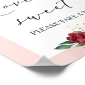 Elegant burgundy floral gold blush love is lief poster (Hoek)