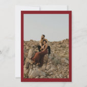 Elegant burgundy floral gold photoscript bruiloft kaart (Achterkant)