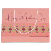 Elegant Burgundy Floral Groot Cadeauzakje (Voorkant)