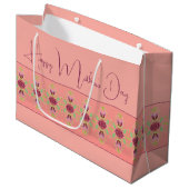 Elegant Burgundy Floral Groot Cadeauzakje (Voorkant Gekanteld)