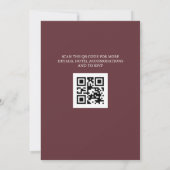 Elegant Burgundy Floral helemaal in één bruiloft Kaart (Achterkant)