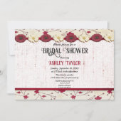 Elegant Burgundy Floral Lijst Summer Vrijgezellenf Kaart (Voorkant)