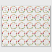 Elegant Burgundy Floral Peony persoonlijke bruilof Cadeaupapier (Vlak)