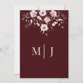 Elegant Burgundy Floral Save the Date Card Kaart (Achterkant)