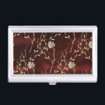 Elegant Burgundy Floral Visitekaarthouder<br><div class="desc">Dit is een mooie, eenvoudige, maar klastige bloem en wijnstok die er erg elegant uitziet. De kleur van de Bourgogne is mooi. Voeg dit stuk met een paar andere accessoires toe en u zult een over-de-hoogste klasse zakelijk accessoire collectie hebben. Een faux rustic Bourgogne achtergrond voegt het karakter van dit...</div>