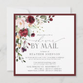 Elegant Burgundy Floral Vrijgezellenfeest e-mail Kaart (Voorkant)