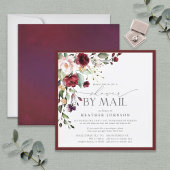 Elegant Burgundy Floral Vrijgezellenfeest e-mail Kaart