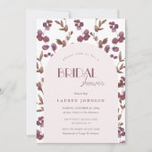 Elegant Burgundy Floral Vrijgezellenfeest Kaart (Voorkant)