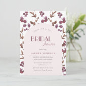 Elegant Burgundy Floral Vrijgezellenfeest Kaart (Staand voorkant)