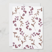 Elegant Burgundy Floral Vrijgezellenfeest Kaart (Achterkant)