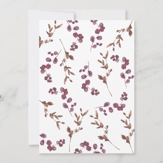 Elegant Burgundy Floral Vrijgezellenfeest Kaart (Achterkant)