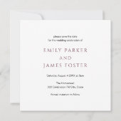 Elegant Burgundy Floral Waterverf Square Save The Date (Achterkant)
