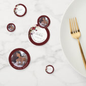 Elegant Burgundy Floral Waterverf Vrijgezellenfees Confetti (Groep)