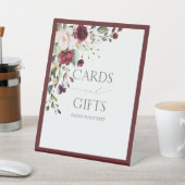 Elegant Burgundy Floral Waterverf Vrijgezellenfees Reclamebord Met Voetstuk (Insitu)