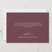 Elegant Burgundy Floral Wedding Bedankkaart (Achterkant)