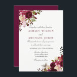 Elegant Burgundy Floral Wedding Invitation Kaart<br><div class="desc">Elegant Burgundy Floral Wedding Invitation Matching collectie in Niche en Nest store.</div>