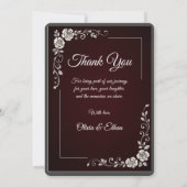 Elegant Burgundy Floral Wedding Invitation Kaart (Achterkant)