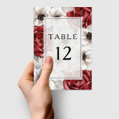 Elegant Burgundy Floral Wedding Kaart