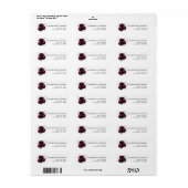 Elegant Burgundy Floral Wedding Label (Full Sheet)