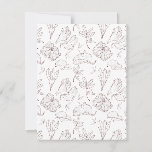 Elegant Burgundy Floral Wedding Rehearsal Dinner Kaart (Achterkant)