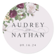 Elegant Burgundy Flower Personalized Wedding