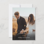 Elegant Burgundy Flower Photo Weddenschap Hartelij Bedankkaart (Voorkant)