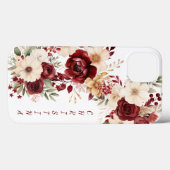 Elegant Burgundy Flowers Case-Mate iPhone Case (Achterkant (horizontaal))