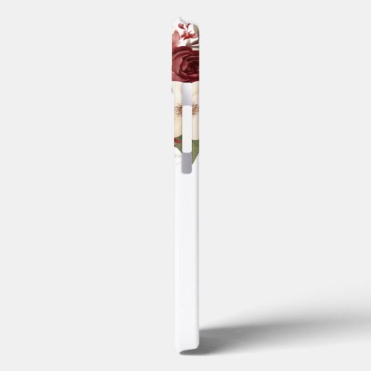 Elegant Burgundy Flowers Case-Mate iPhone Case (Achterkant / Links)