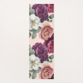Elegant Burgundy Flowers Trendy Monogram Yoga Mat (Achterkant)