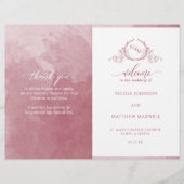 Elegant Burgundy Folded Wedding Ceremony Program (Voorkant)