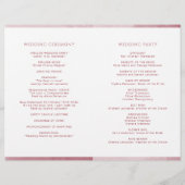 Elegant Burgundy Folded Wedding Ceremony Program (Achterkant)
