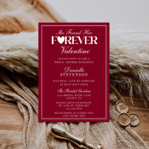 Elegant Burgundy Forever Valentine Bridal Shower