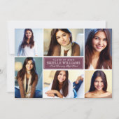 Elegant Burgundy Foto Collage Graduparty Kaart (Voorkant)