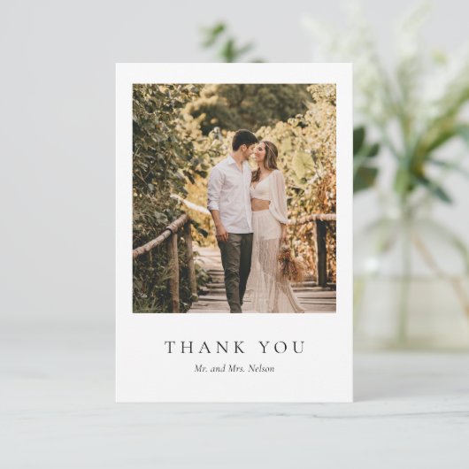Elegant Burgundy Foto Weddenschap Hartelijk dank Bedankkaart (Staand voorkant)